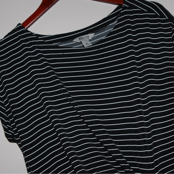 Kenneth Cole Reaction Black & White Striped Dress Women’s Medium Summer Dress - Picture 2 of 5